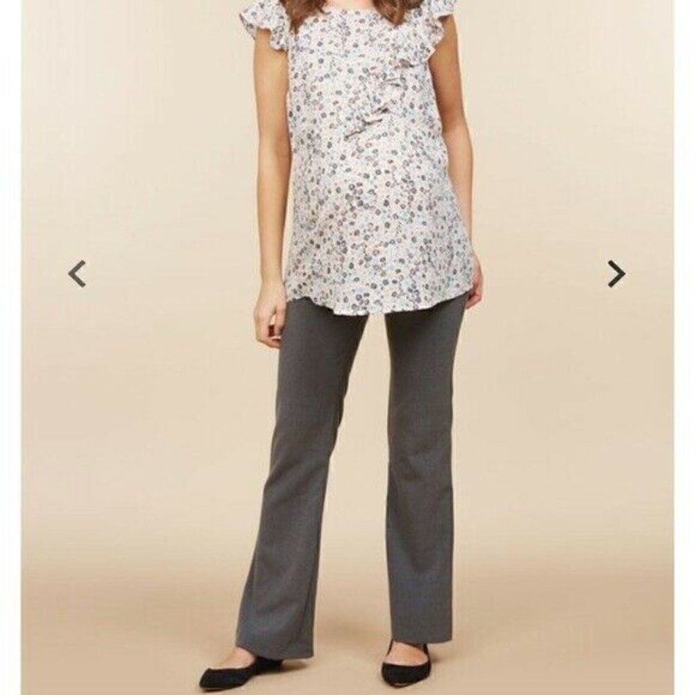 Motherhood Maternity Gray Flare Stretch Pants NWT